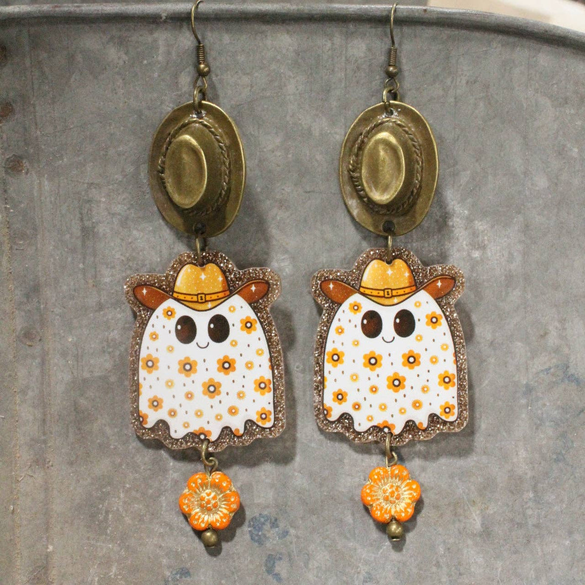 👻Howdy Ghost Dangle Earrings – Western Boho Edition-Boho Boutique Earrings