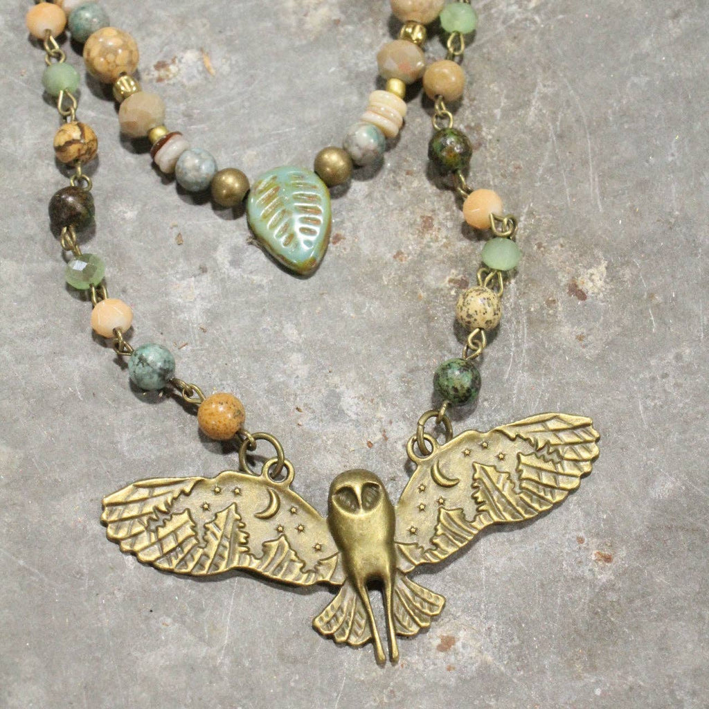 Spread Your Wings Owl Layered Necklace