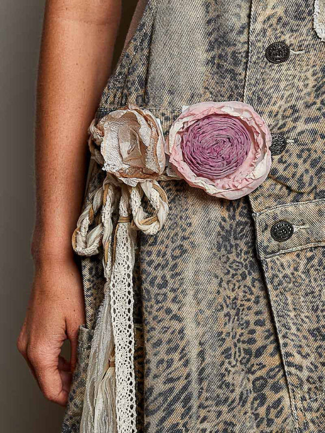 POL Adjustable Double Rose Tie Belt – Floral Boho Waist Cinch Accessory | Boutique Styling Essential