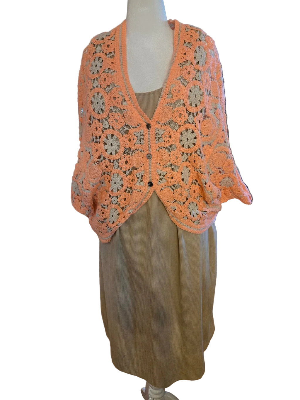 Crochet Lace Cardigan – Peach Meadow Bloom