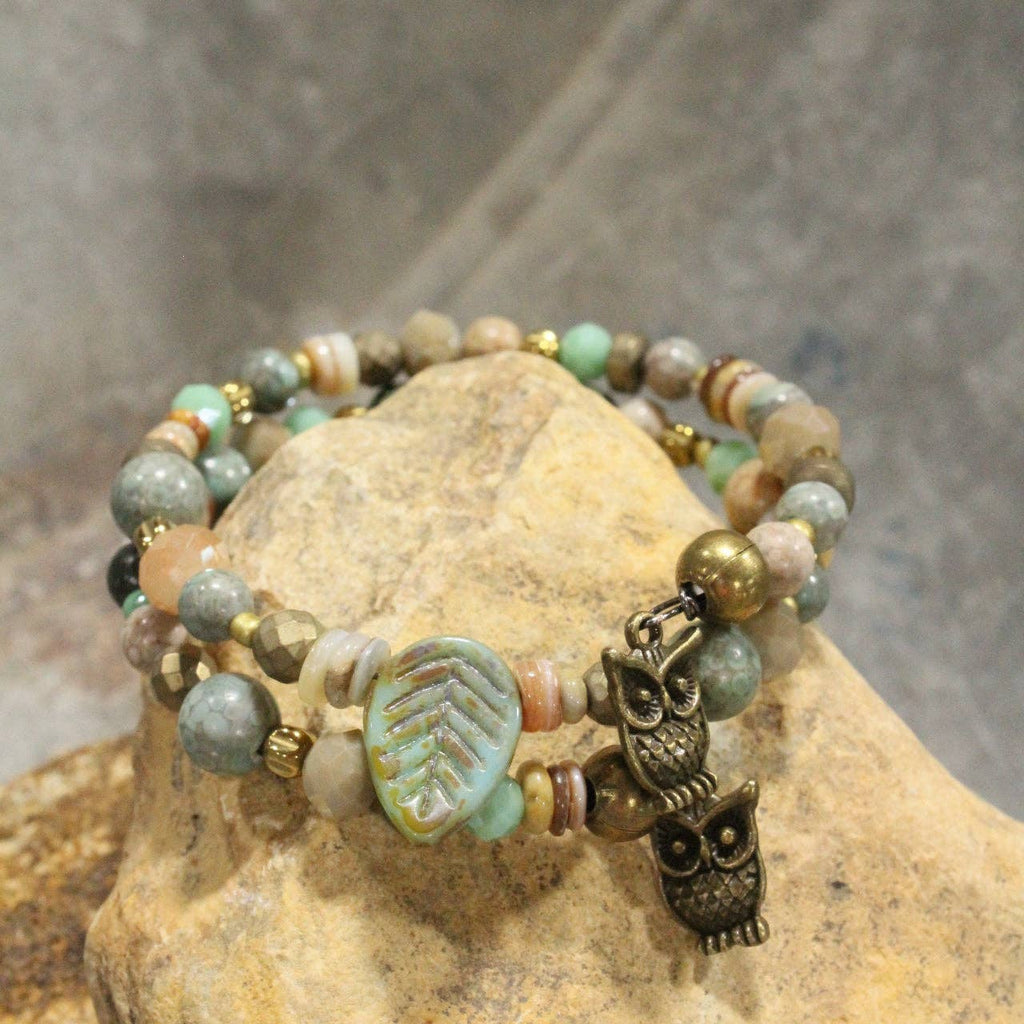 Spread Your Wings Owl Wrap Bracelet-Boho Boutique Earrings
