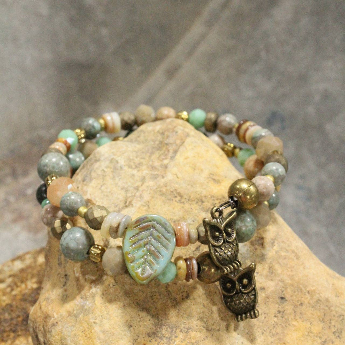 Spread Your Wings Owl Wrap Bracelet-Boho Boutique Earrings