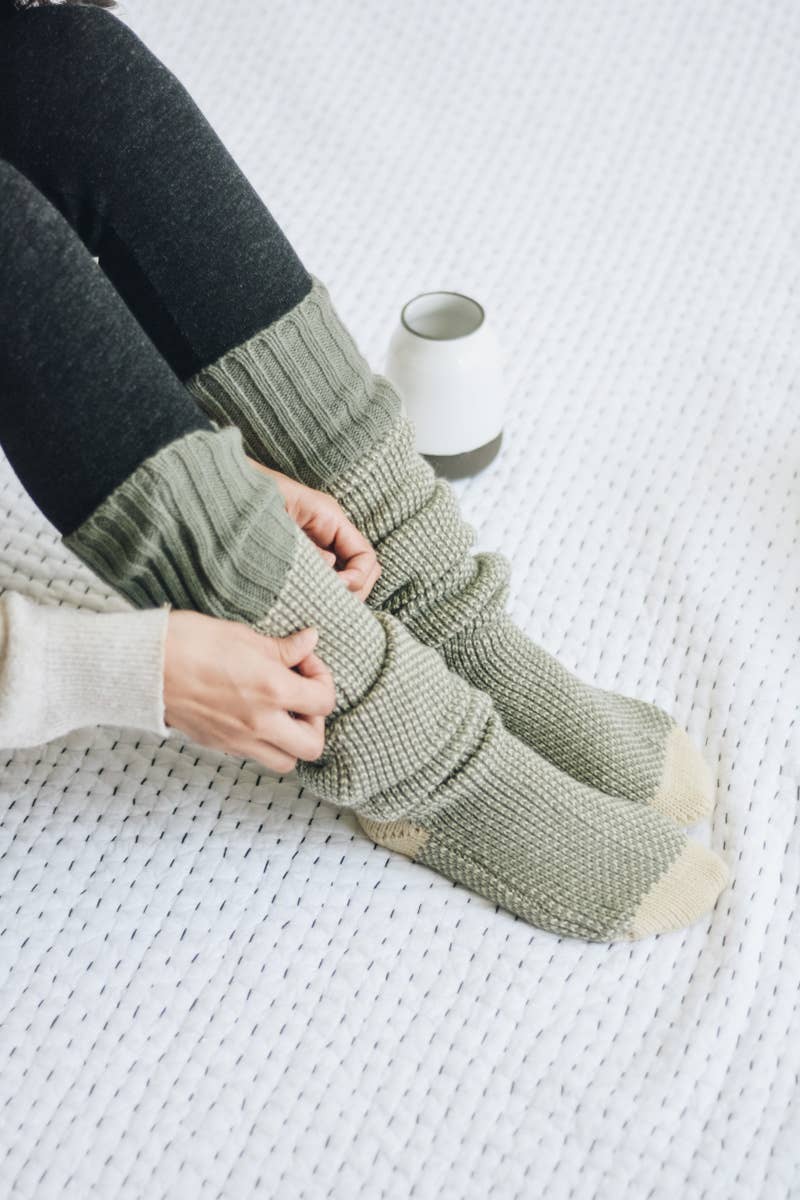 Leto Accessories - Warm & Soft Open Work Knit Lounge Socks 🧦