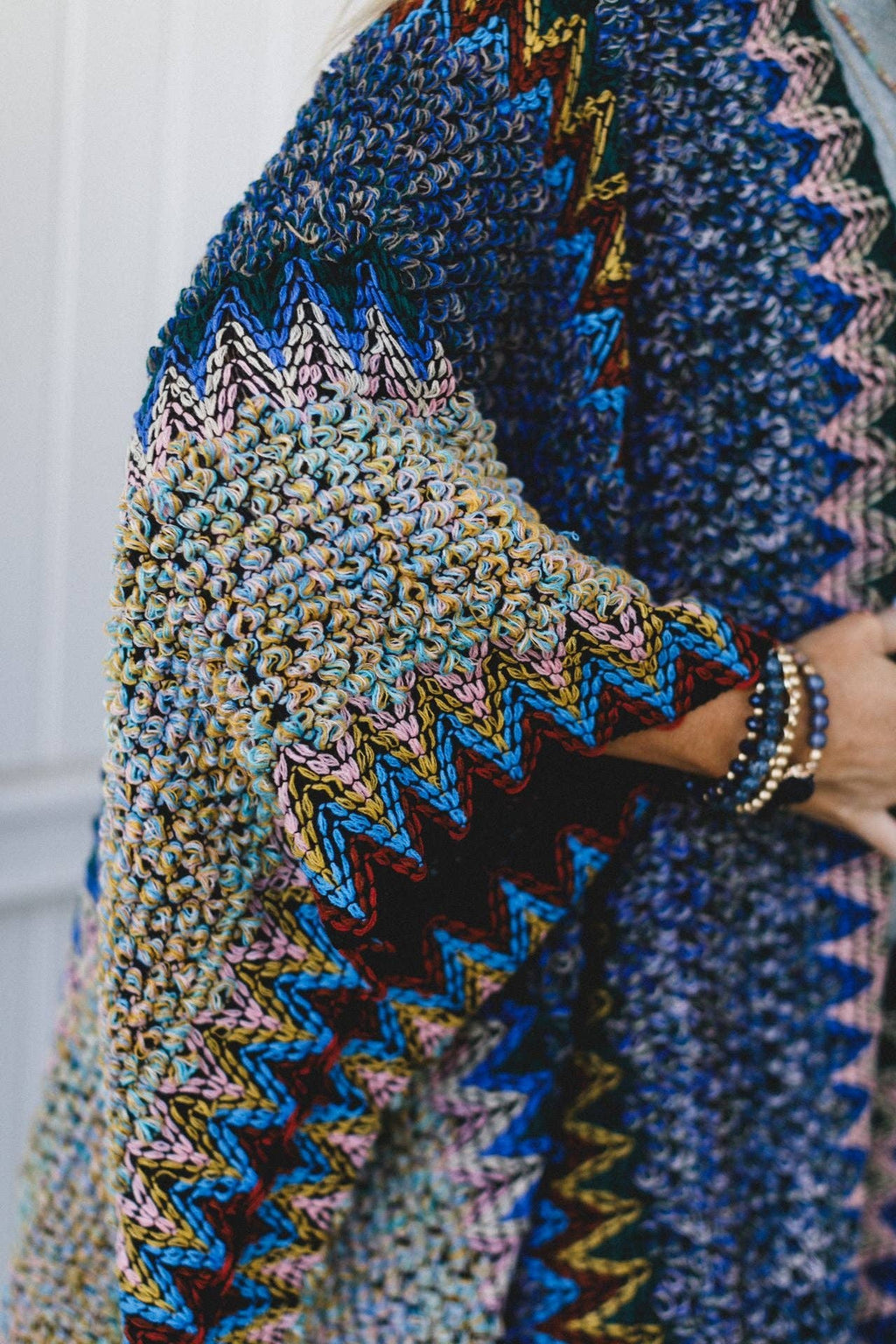 Desert Dreams Crochet Ruana - Cobalt-Boho Boutique Wrap