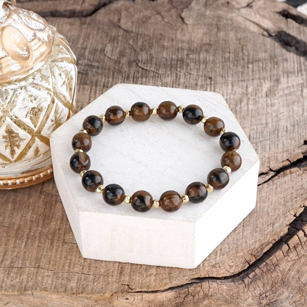 Acrylic Beaded Stretch Bracelet - Fall Glow Single - Three colors