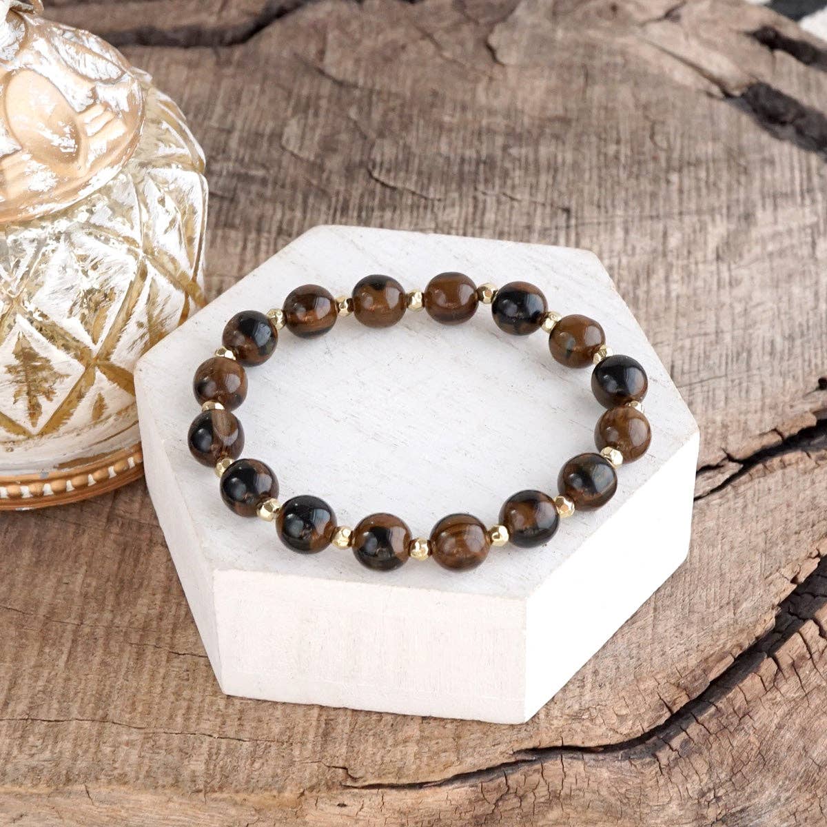 Acrylic Beaded Stretch Bracelet - Fall Glow Single - Three colors