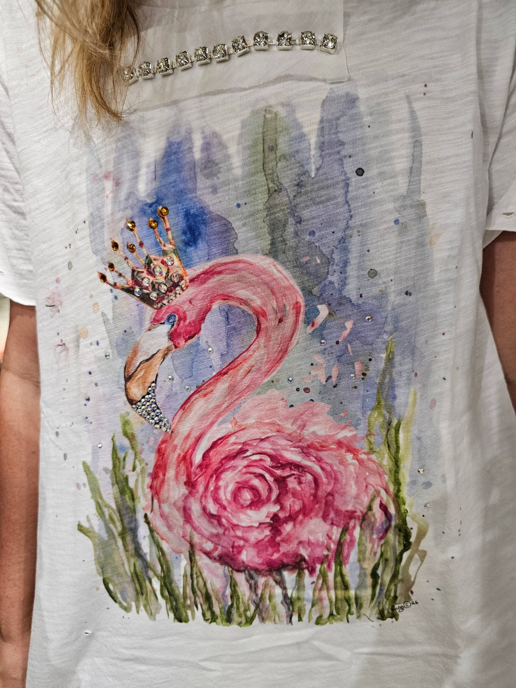 A Rare Bird Flamazing Tattered Tee – Distressed Cotton Oversized Boho Graphic Top | Boho Boutique Clothing