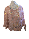 POL Crochet Dream Sweater - Pink