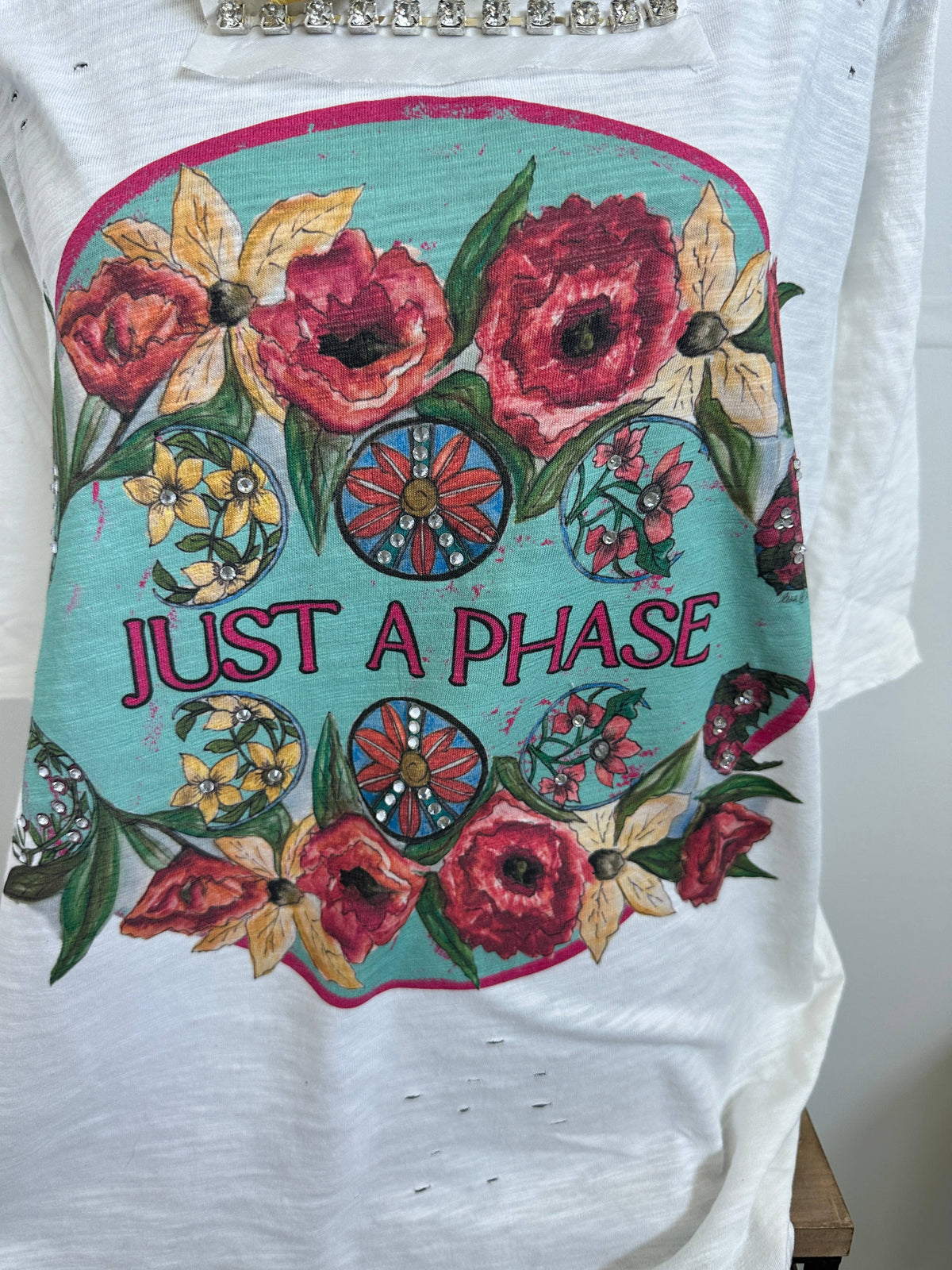 A Rare Bird It's Just a Phase Tattered Shirt-Boho Boutique Clothing