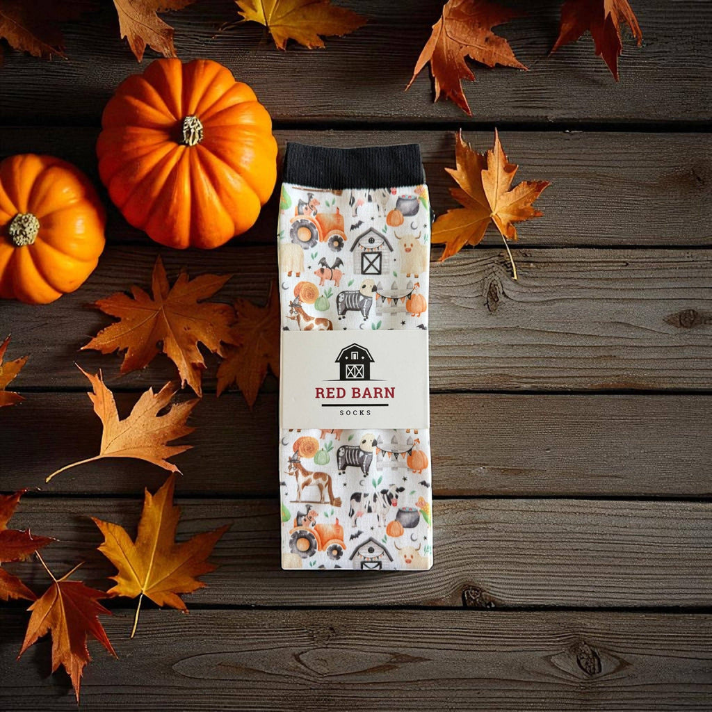 Red Barn Socks - Barnyard Boos