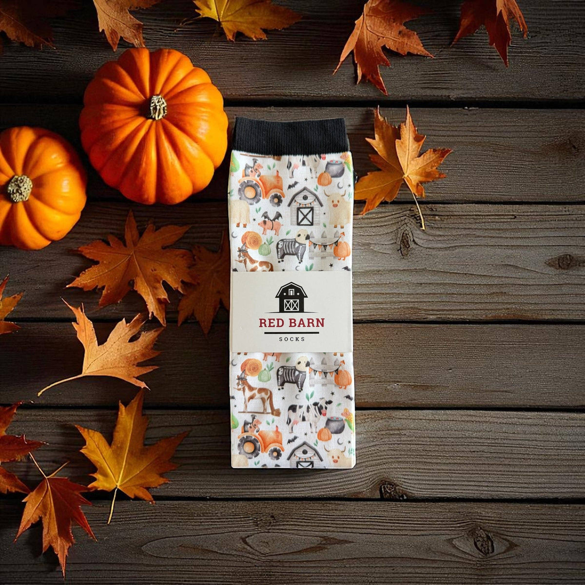 Red Barn Socks - Barnyard Boos