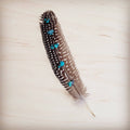 The Jewelry Junkie Spotted Turkey Feather Hat Accent – Western Boho Turquoise Hat Accessory | Boho Boutique Clothing