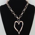 Hammered Heart Chain Necklace: GD