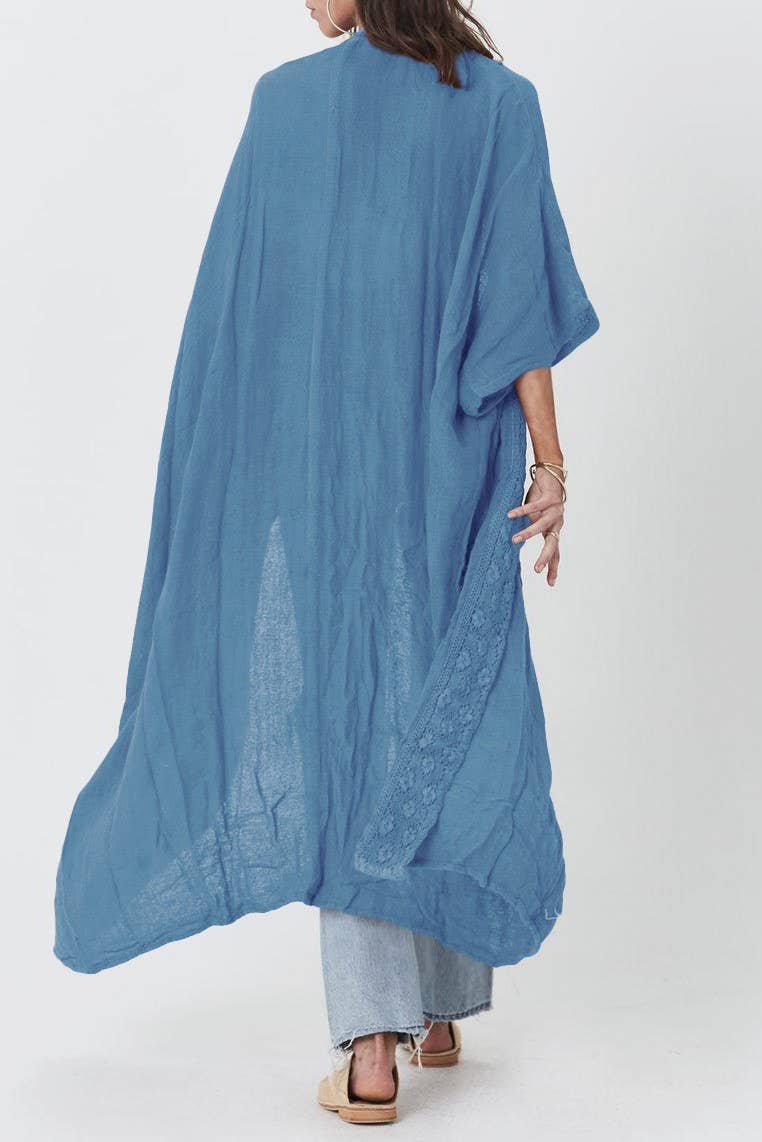 Rosa Clothing - Lightweight Duster Cardigan – Boho Open Front Maxi Kimono | Boho Boutique Clothing