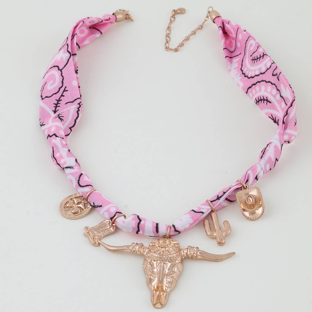 Antique Wild West Braided Fabric Necklace