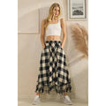 Oli&Hali - WASHED CHECKERED PANTS WITH FRAYED HEM