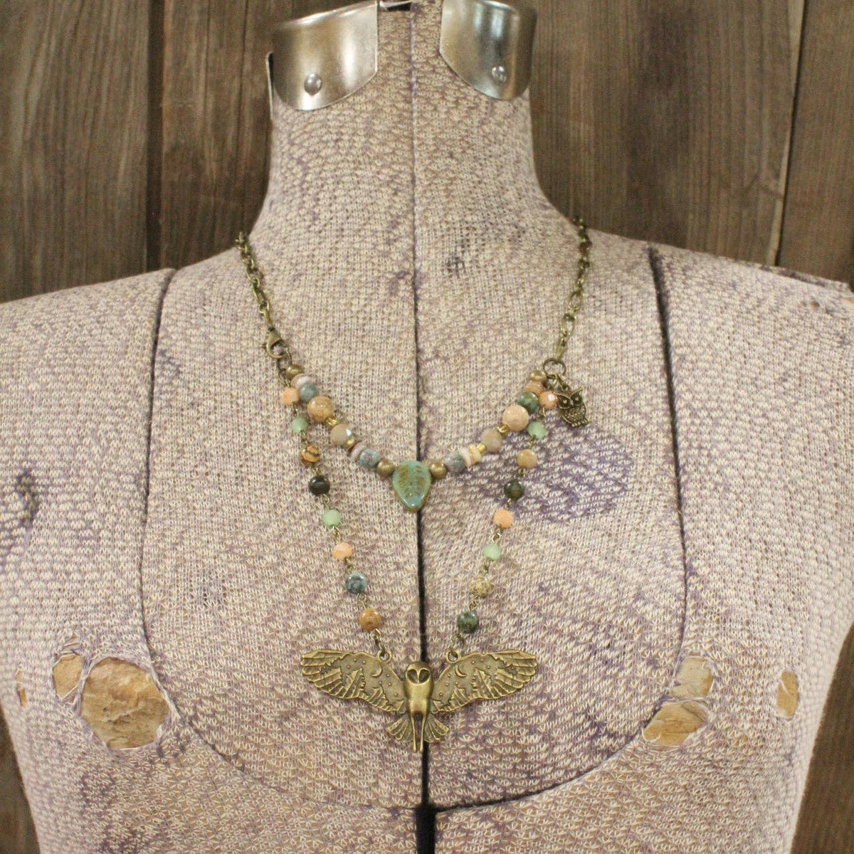 Spread Your Wings Owl Layered Necklace