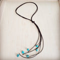 The Jewelry Junkie Turquoise Leather Lasso Necklace – Western Boho Statement Pendant Necklace | Boho Boutique Clothing
