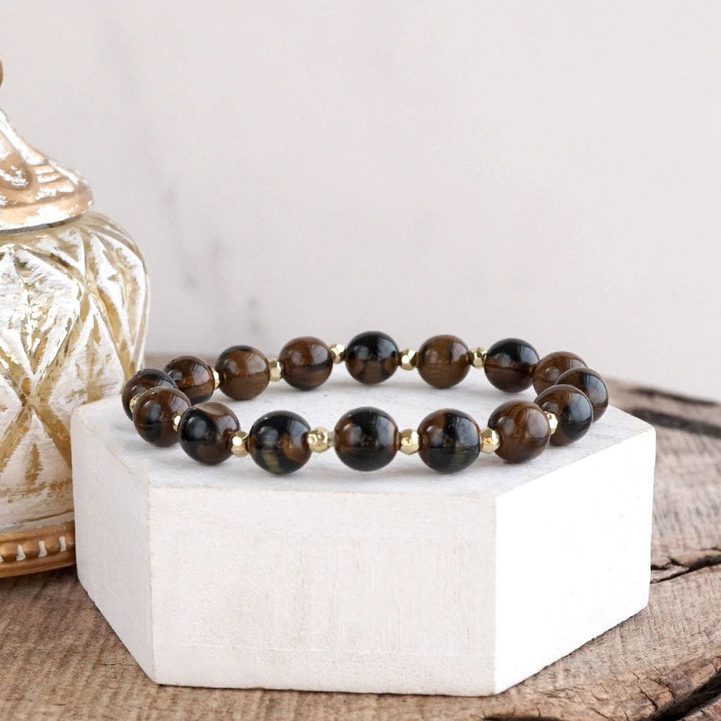 Acrylic Beaded Stretch Bracelet - Fall Glow Single - Three colors