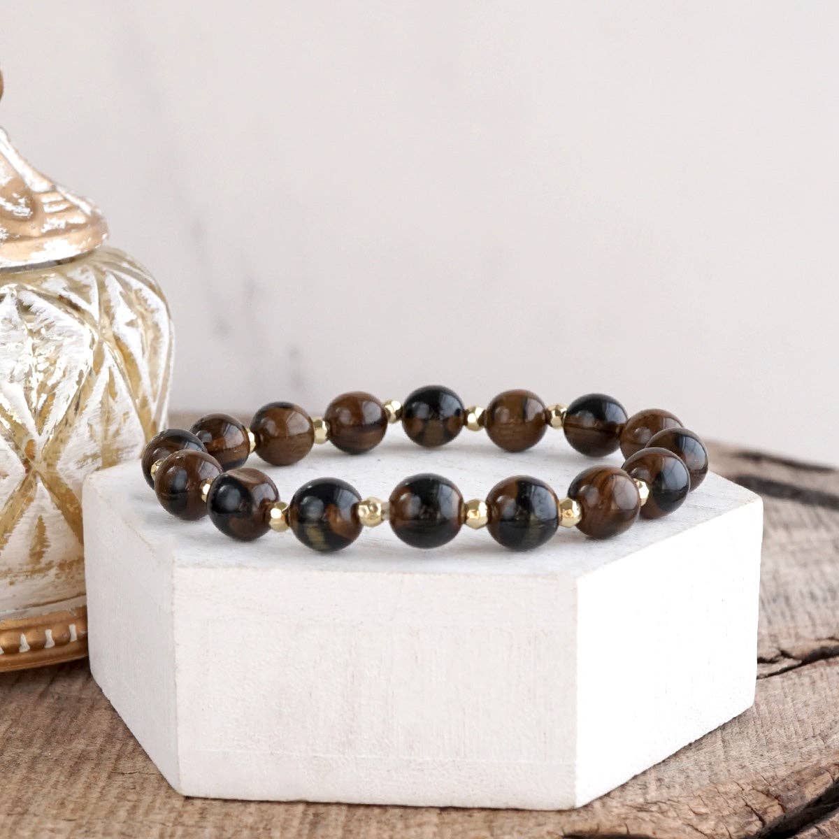 Acrylic Beaded Stretch Bracelet - Fall Glow Single - Three colors