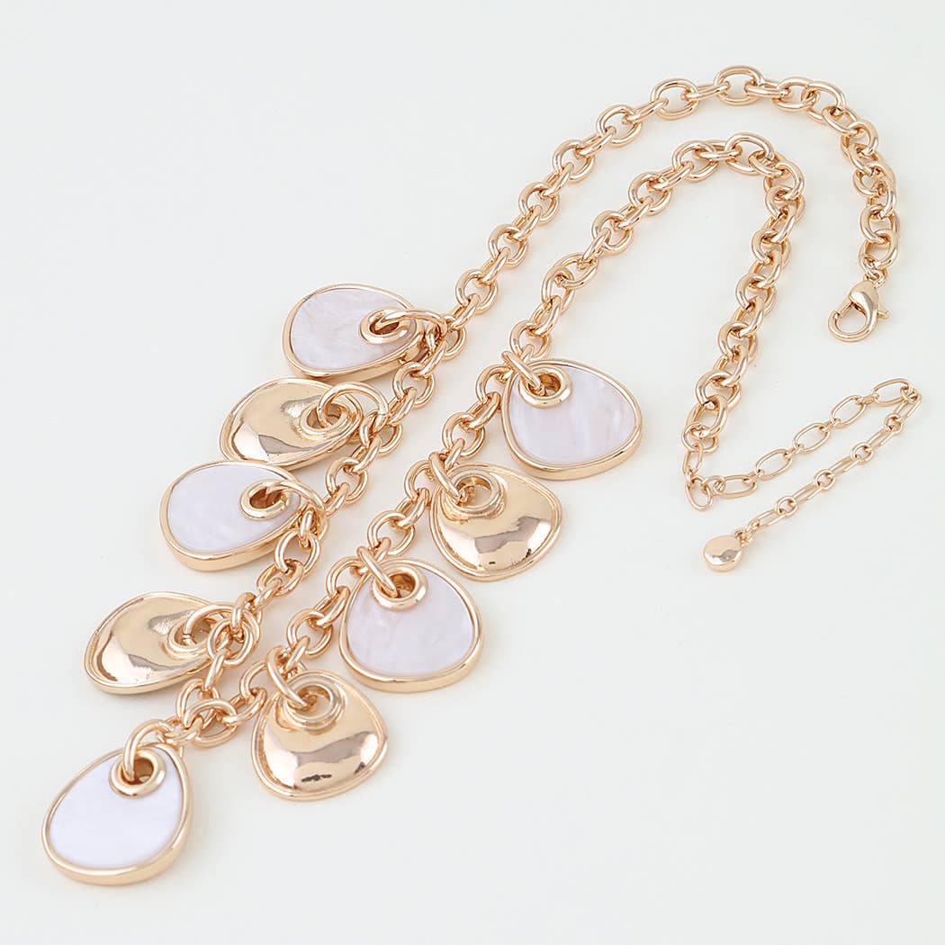Marble Stone Scale Charm Necklace: GMT