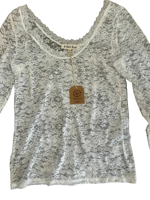 A Rare Bird Scoop Neck Lace Top-Boho Boutique Clothing