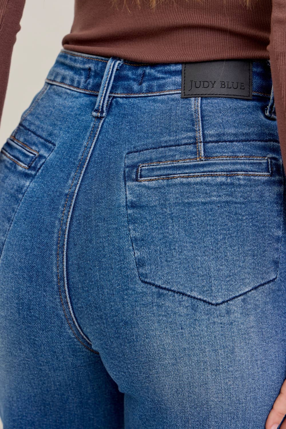 Judy Blue High‑Waisted Button‑Fly Wide‑Leg Jeans – Vintage Blue Denim | Boho Boutique Clothing