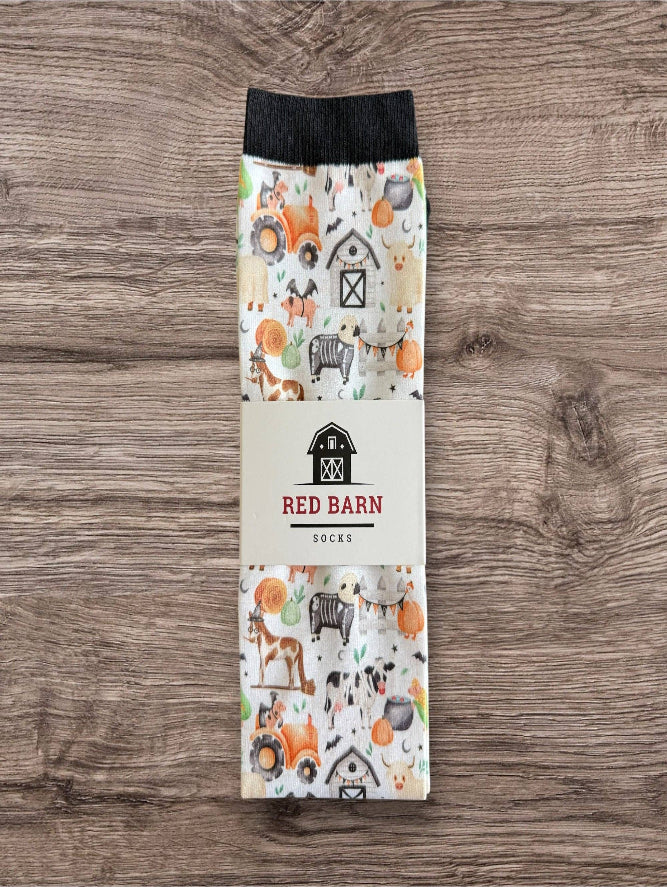 Red Barn Socks - Barnyard Boos