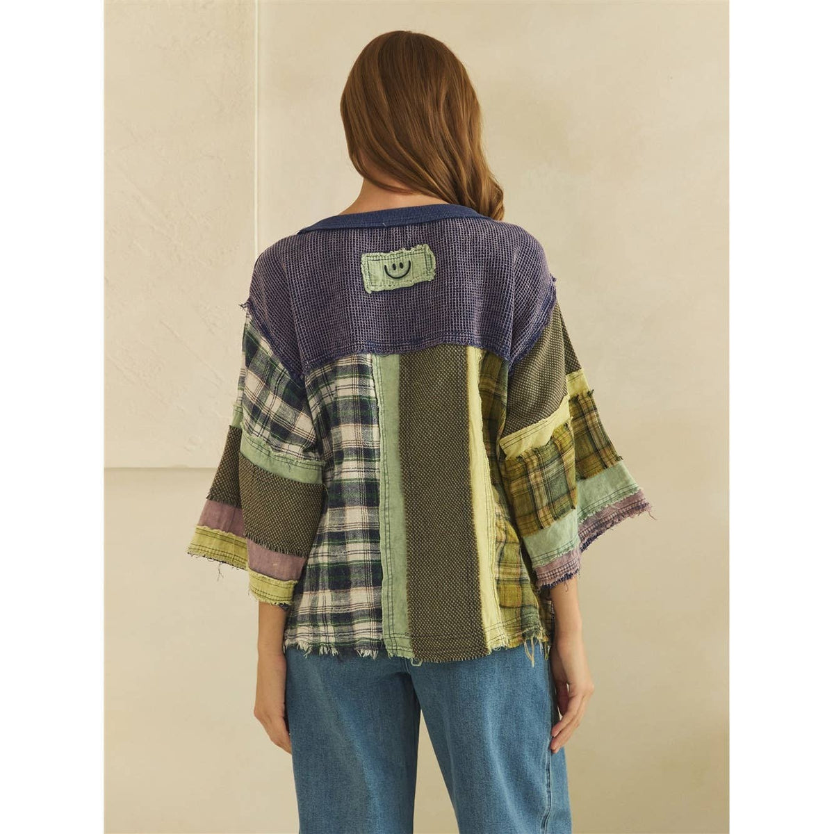 Oli&Hali - WASHED FABRIC MIX COLOR BLOCK TOP