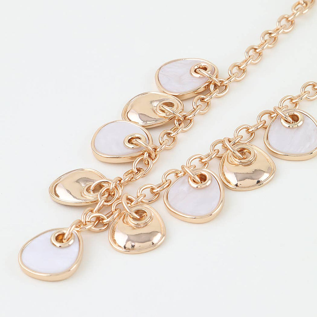 Marble Stone Scale Charm Necklace: GMT