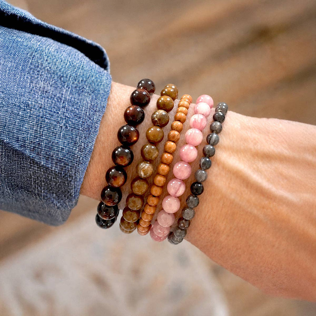 Acrylic Beaded Stretch Bracelet Set – Fall Canyon Mix