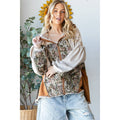 Oli & Hali Floral Patchwork Hooded Jacket – Beige Boho Button‑Up Shacket | Boho Boutique Clothing