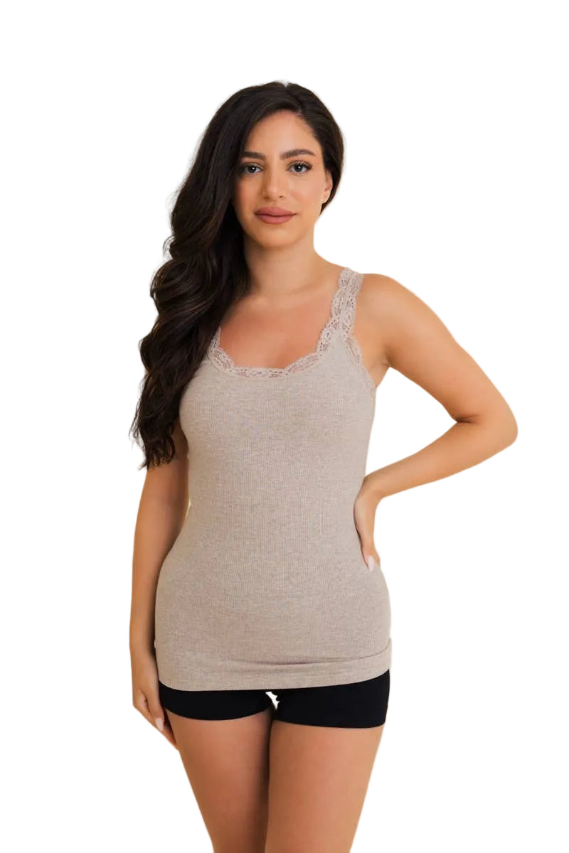 Leto Cotton Knit Tank – Black & Cream Two‑Tone Sleeveless Top | Boho Boutique Clothing