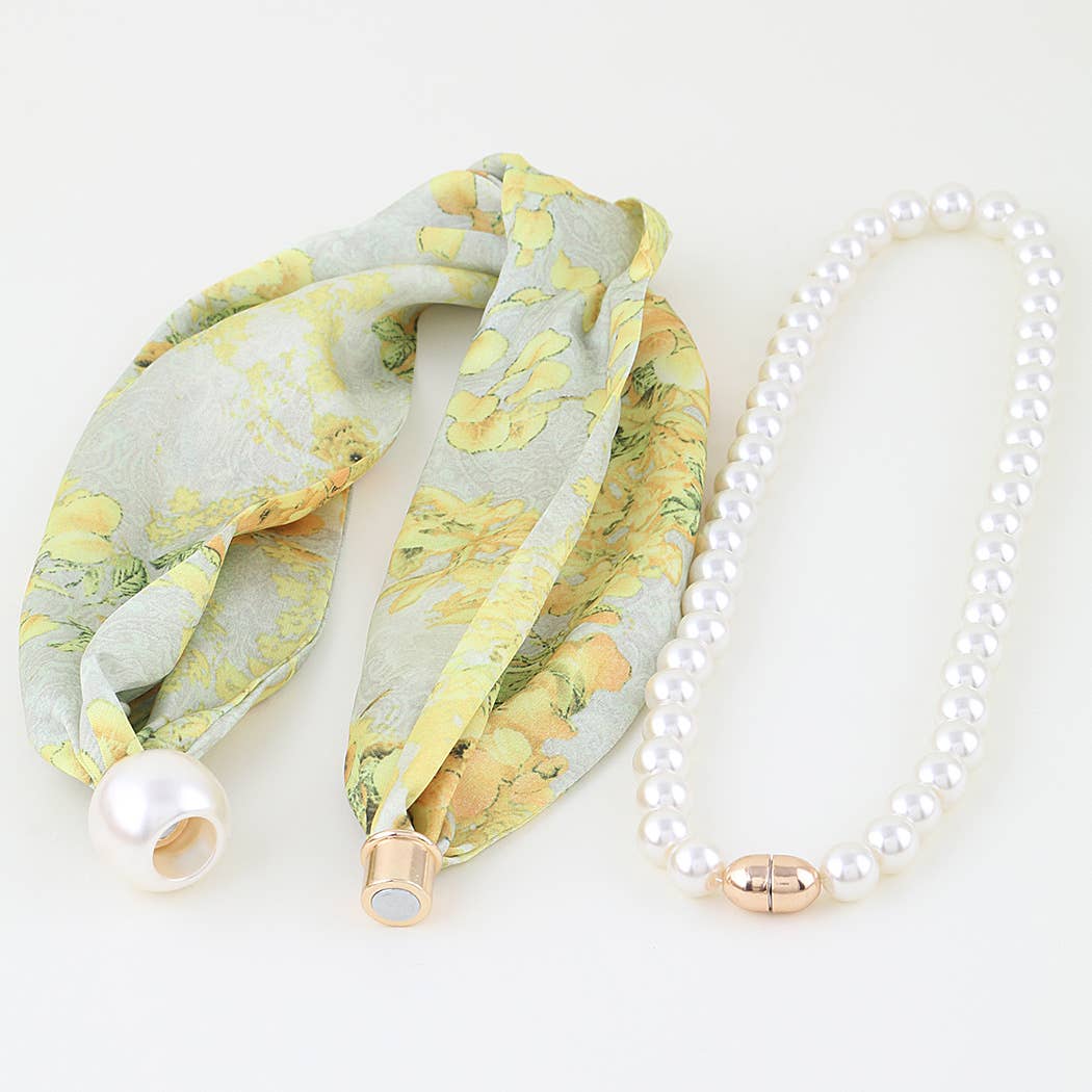 Azure Silk and Pearl Harmony Necklace