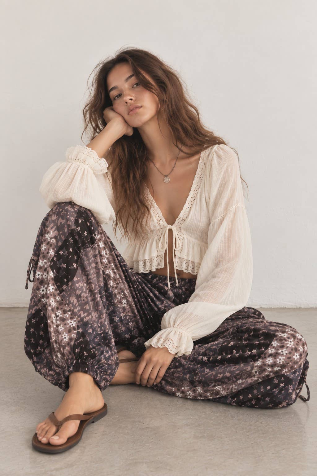 Jade by Jane Floral Cargo Pants – Wide‑Leg Boho Garden Print | Boho Boutique Clothing