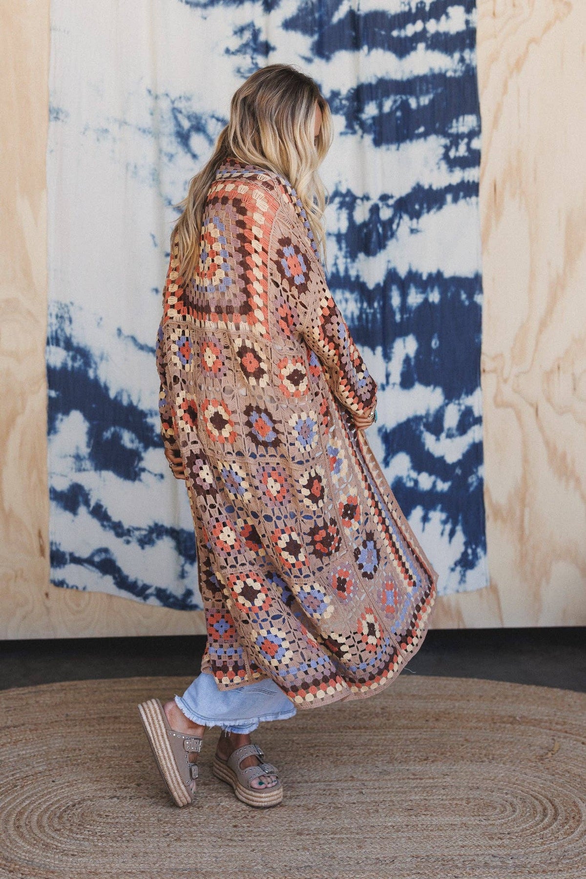 Three Bird Nest Crochet Patchwork Cardigan – Multicolor Boho Knit Duster | Boho Boutique Clothing