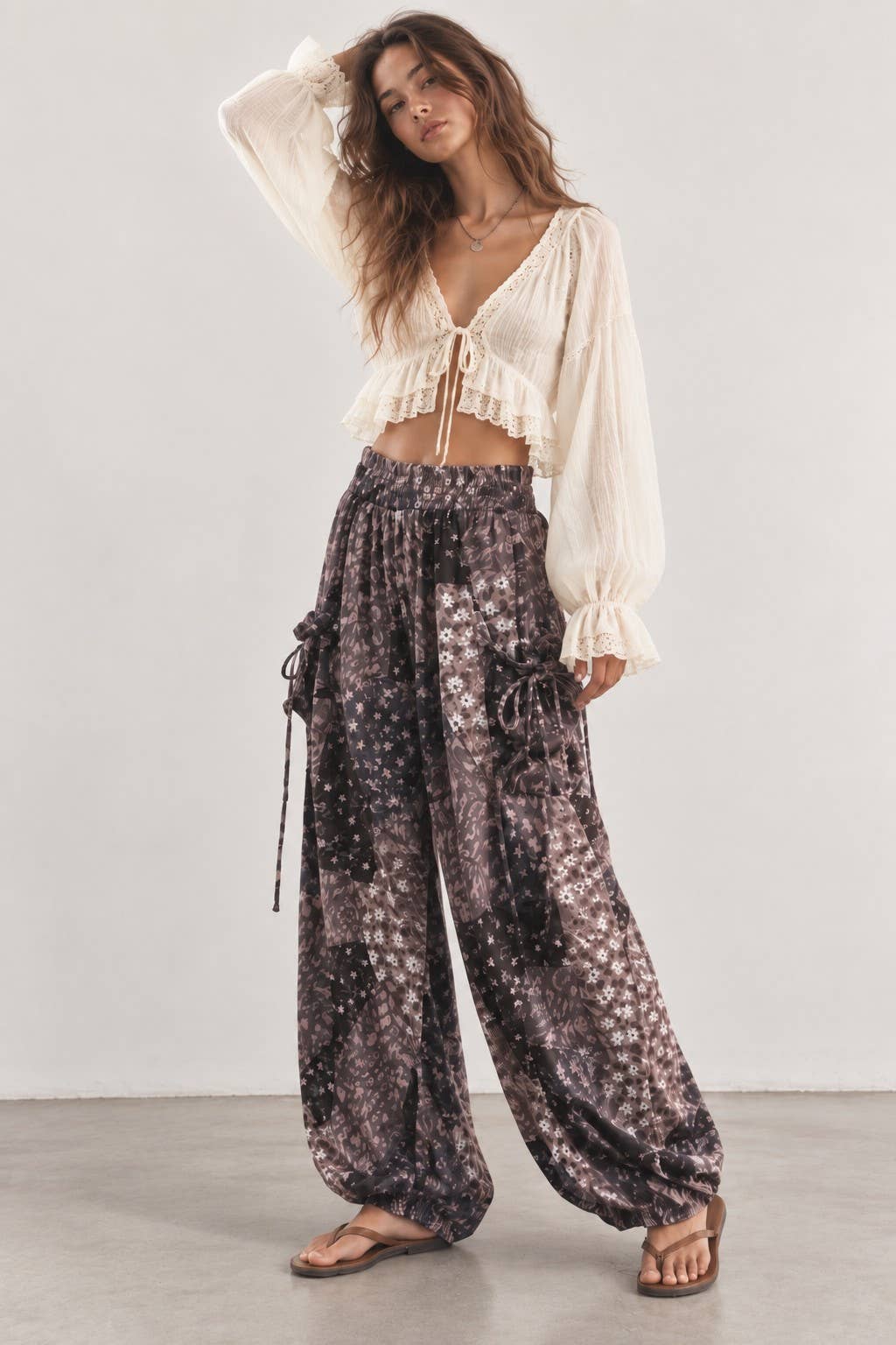 Jade by Jane Floral Cargo Pants – Wide‑Leg Boho Garden Print | Boho Boutique Clothing