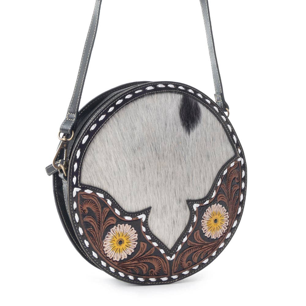 Myra Bag - FLAX BLOSSOM ROUND BAG