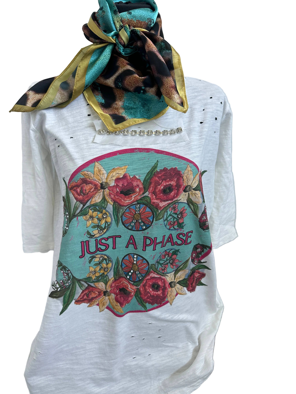 A Rare Bird It's Just a Phase Tattered Shirt-Boho Boutique Clothing
