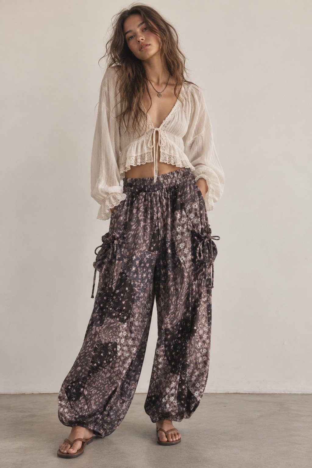 Jade by Jane Floral Cargo Pants – Wide‑Leg Boho Garden Print | Boho Boutique Clothing