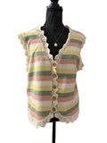Striped Crochet Vest – Pastel Lace Edition