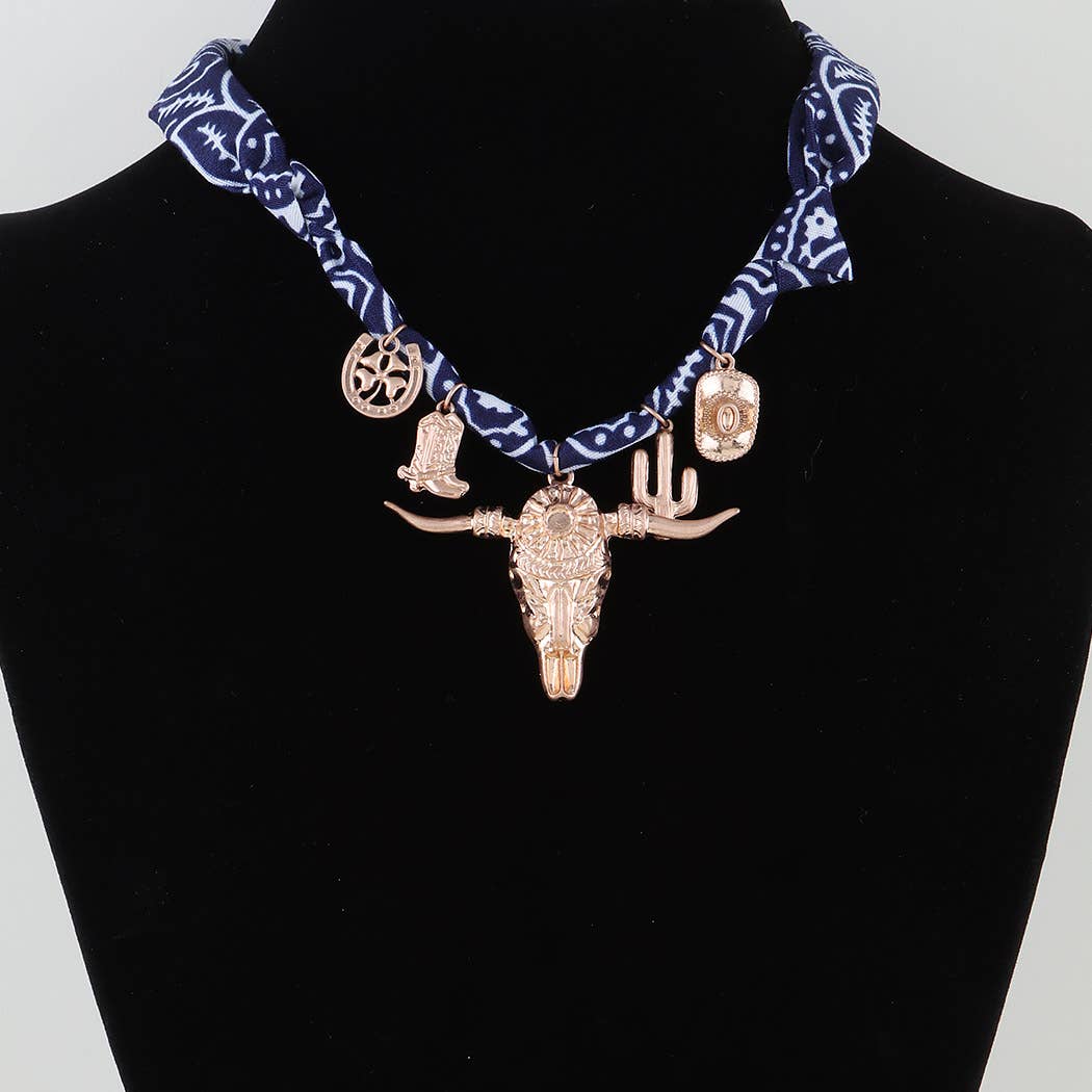 Antique Wild West Braided Fabric Necklace