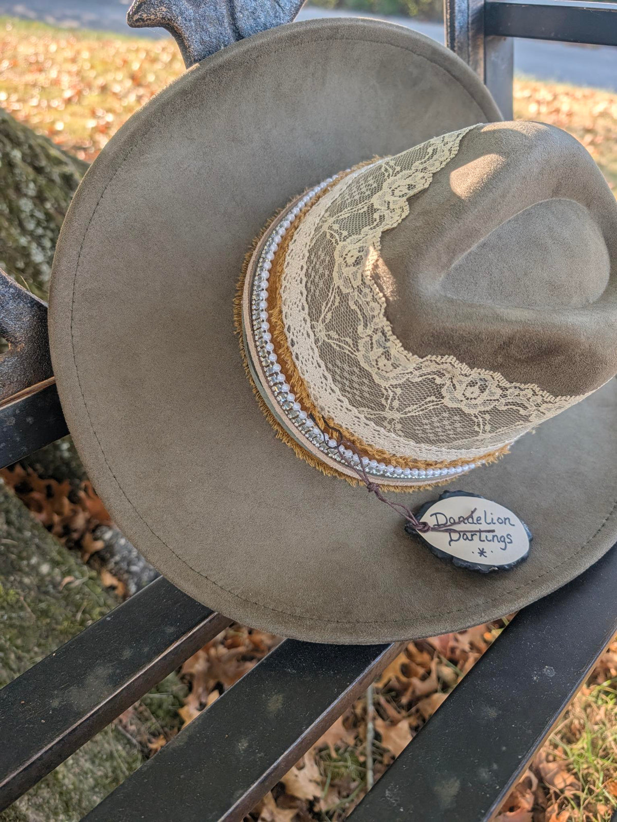 Custom Distressed Vegan Leather Western Hat – Rustic Boho Cowgirl Statement Hat | Boho Boutique Clothing