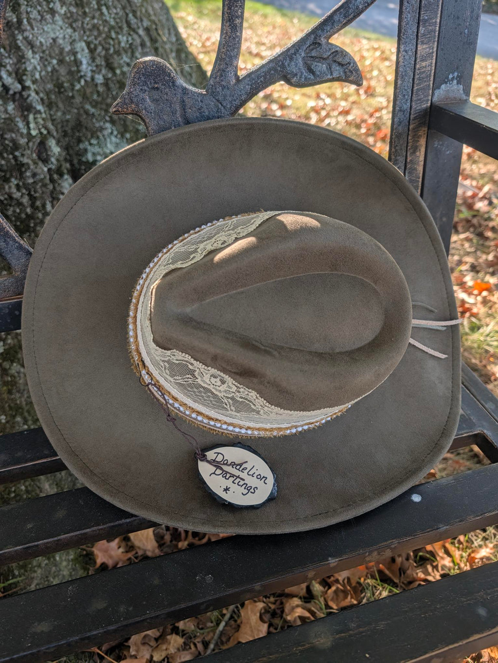 Custom Distressed Vegan Leather Western Hat – Rustic Boho Cowgirl Statement Hat | Boho Boutique Clothing