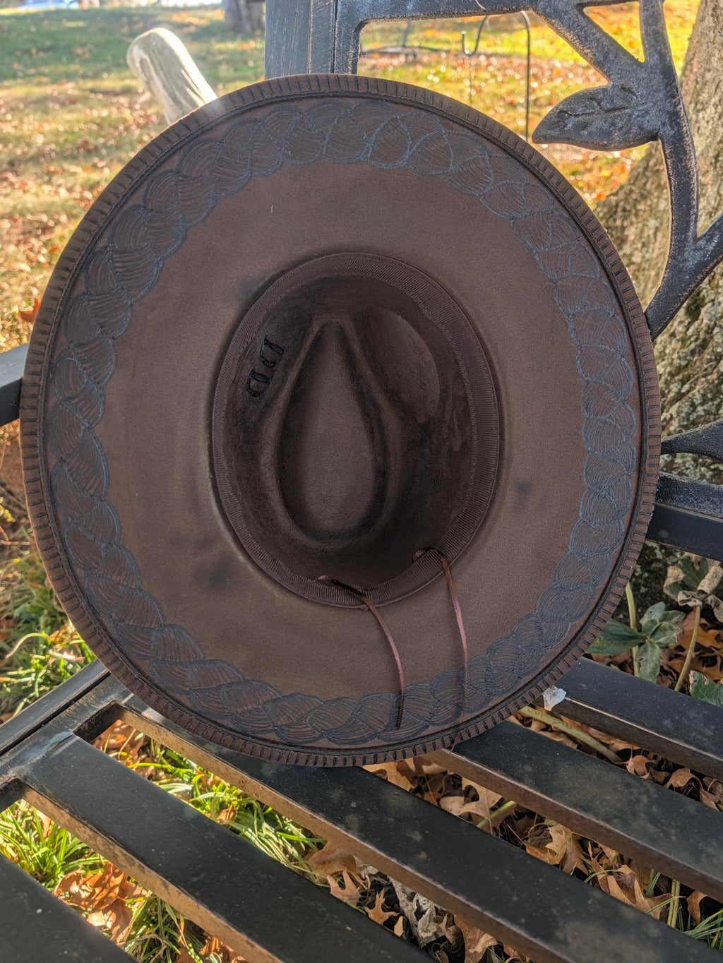 Custom Hand-Burned Vegan Leather Western Hat – BlueJean Floral Boho Cowgirl Hat | Boho Boutique Clothing