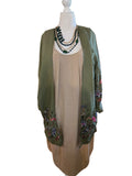Embroidered Olive Kimono – Garden Grace