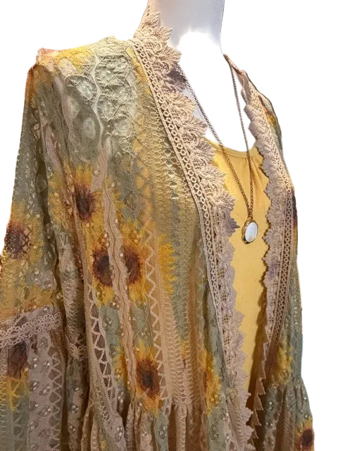 Lace Kimono – Sunflower Whisper