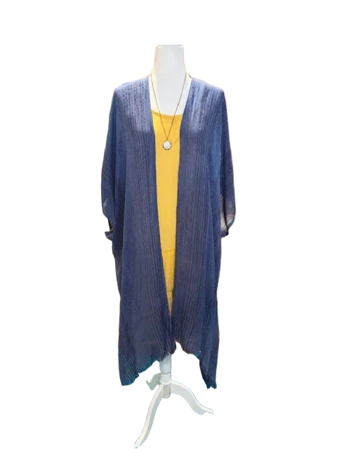 Midnight Drift Gauze Kimono — Boho Wrap