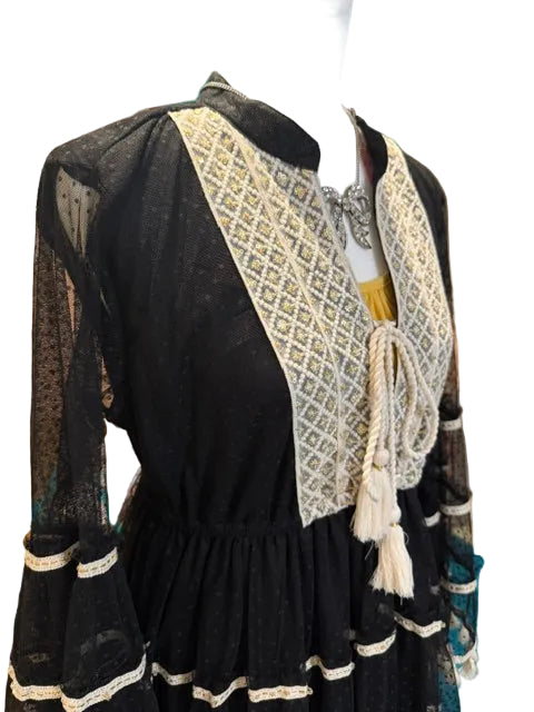 Lace Tassel Top – Midnight Elegance