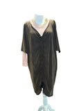 Ruche Midi Dress – Charcoal Drift